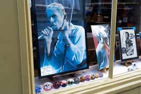 Picture of David Bowie at the Pie and Vinyl event.