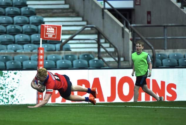 Driffield go over for a try during their victory over Havant