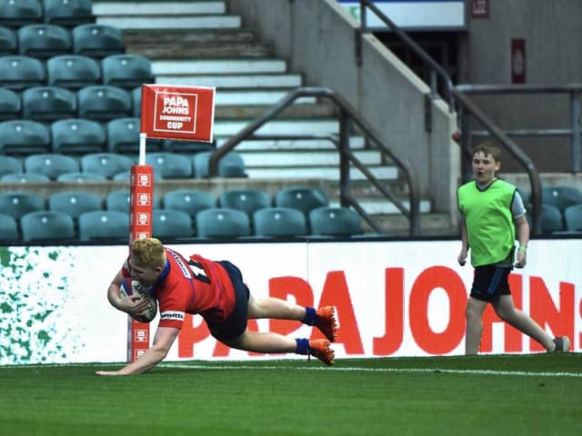 Driffield go over for a try during their victory over Havant