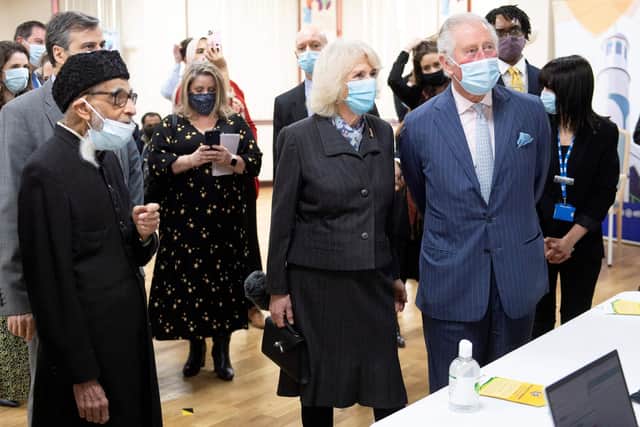 Prince Charles and Camilla at Finsbury Park Mosque in east London. Picture: Geoff Pugh/Pool/AFP via Getty Images