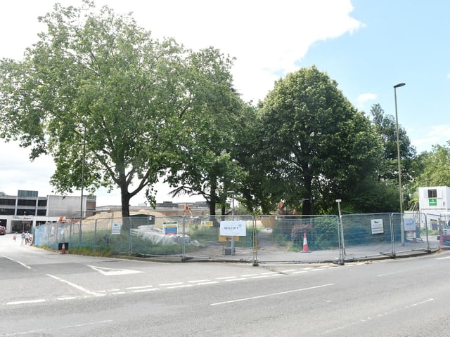 The demolition site of Osborn Road car park in Fareham.