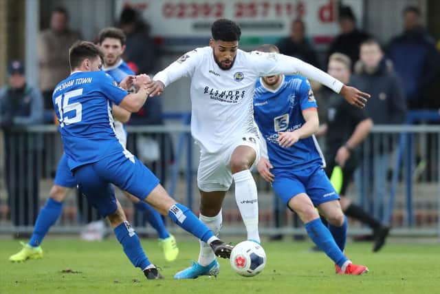Jonah Ayunga in action for Hawks against Chippenham last season. Pic: Dave Haines/Portsmouth News