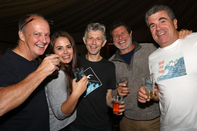 From left, Paul Milsom, Laura Follett, Mark (surname declined), Hugh Follett and Simon Follett. Ale-ing Beer Festival, Community Centre, Hayling Island 2018                                       Picture: Chris Moorhouse