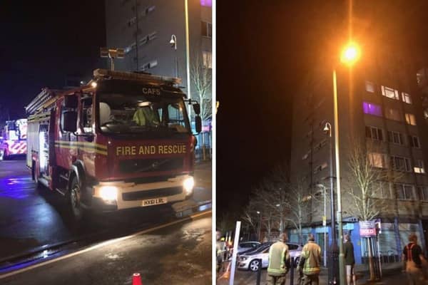 A fire erupted from a flat in Bishopsfield Road, Fareham, yesterday.