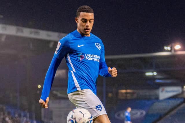 Pompey midfielder Miguel Azeez has explained how the January transfer window is the last thing on his mind amid talk of a loan re-shuffle.   Picture: Stephen Flynn/ProSportsImages