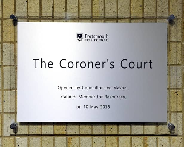 The Coroner's Court in Guildhall Square, Portsmouth, Hampshire 

Picture by:  Malcolm Wells (180405-3355)