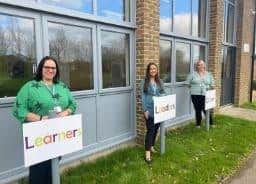 Rowner Junior School teaching and support staff, Halima Freeland, Ciara Finn and Kate Tuckley