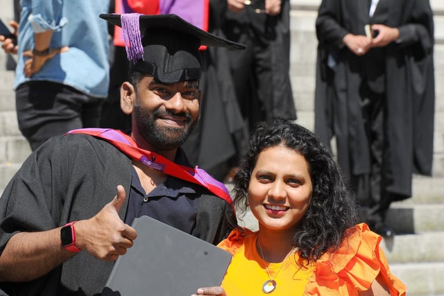 University of Portsmouth students graduating on Friday, July 19, 2024, at Portsmouth Guildhall, in MSc international business and management and marketing and innovation.
Picture: Sarah Standing (190724-2342)