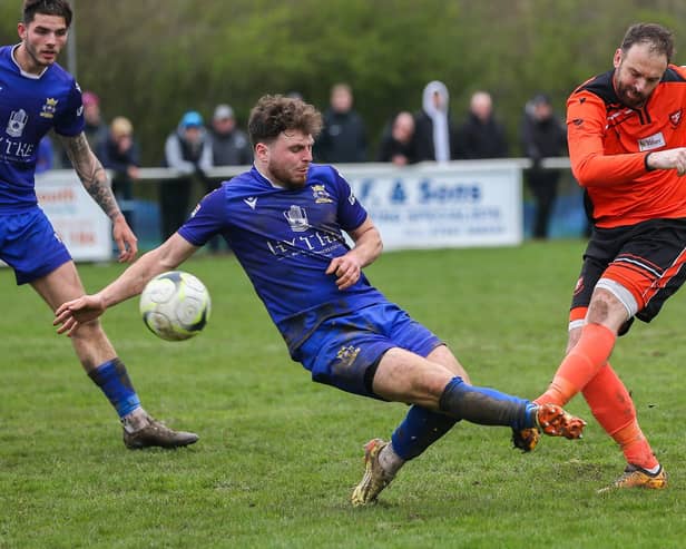 Portchester's Brett Pitman has scored 50 league and cup goals in 2022/23. Picture by Nathan Lipsham