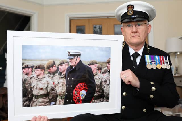 Chief Petty Officer Alan 'Sharkey' Ward is one of the navy's longest serving sailors and took part in the Falklands war. He will return to the Falkland Islands with others who served, to mark the fortieth anniversary of the confilict. He is pictured in Baffins
Picture: Chris Moorhouse (jpns 230222-01)