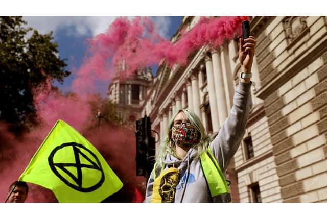 XR Southsea member Selma Heimedinger at a London protest in September