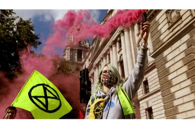 XR Southsea member Selma Heimedinger at a London protest in September