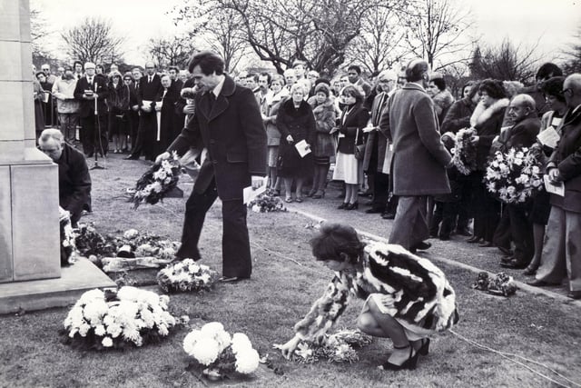 A combined memorial service in memory of the men who lost their lives at Bentley Colliery on November 20, 1931 and November 21, 1978, was held at Arksey Cemetery, near Doncaster in November 1981