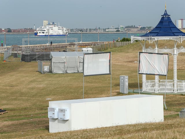 Seaside Stage. Site clearance after Victorious, Southsea Common
Picture: Chris Moorhouse (280824-007)