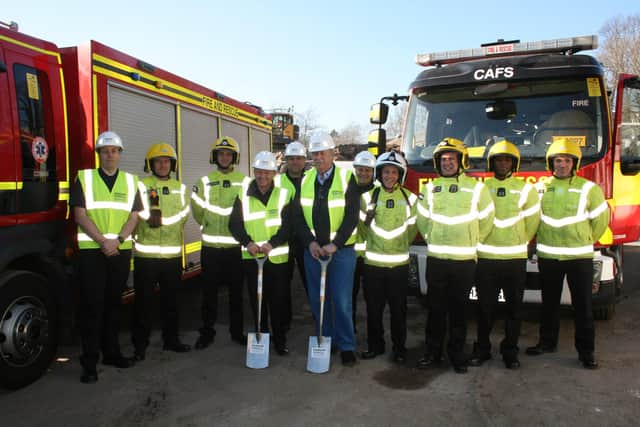 Cosham firefighters were joined by Chief Fire Officer Neil Odin and HIWFRA Chairman Cllr Rhydian Vaughan to see the site of their new fire station off Northern Road in Cosham
Picture: Hampshire and Isle of Wight Fire and Rescue Service