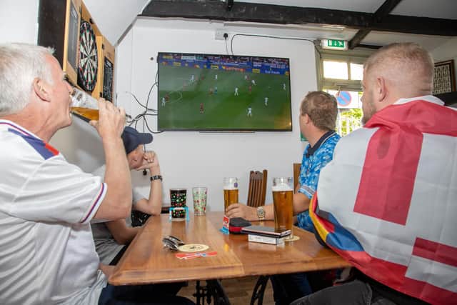 England fans gathered at the Milton Arms in Portsmouth on Sunday evening to watch England's opening game against Serbia in Euro 2024.Photos by Alex Shute