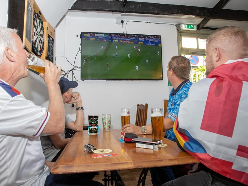 England fans gathered at the Milton Arms in Portsmouth on Sunday evening to watch England's opening game against Serbia in Euro 2024.Photos by Alex Shute