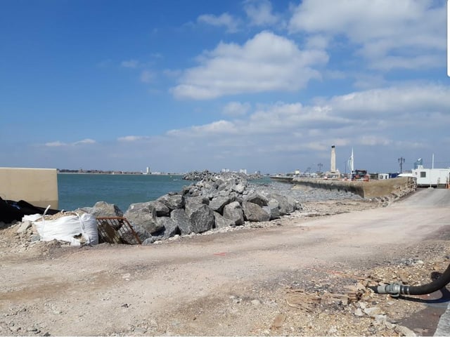 The scheme will be using 140,000 tonnes of rock to protect the area from flooding including the rock temporarily placed in front of Southsea Common which will be used as part of the scheme.
