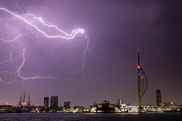Lightning above Portsmouth and south Hampshire on the night of Friday, July 23 into Saturday, July 24Picture: Ian Gray 