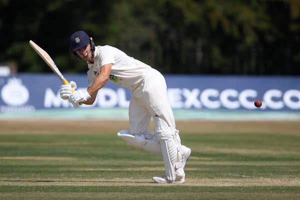 Joe Weatherley scored his first Championship half century of the 2021 season at Cheltenham. Photo by Alex Davidson/Getty Images.