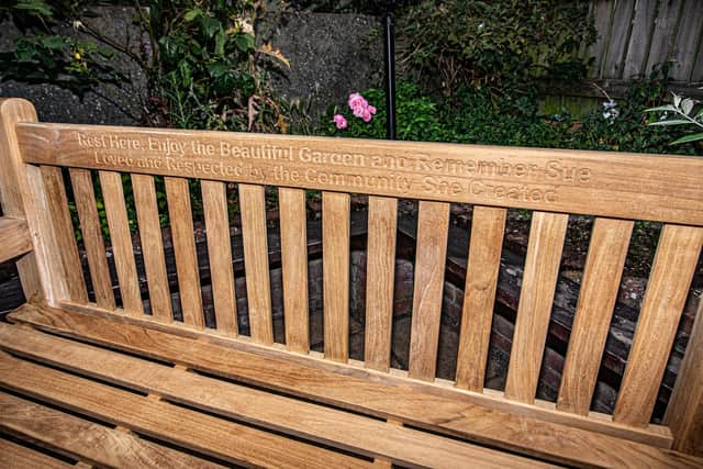 The memorial bench in the pub's garden.
Picture: Habibur Rahman