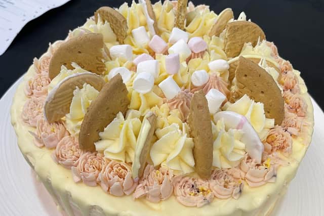 The competition prize cake that was donated to a care home