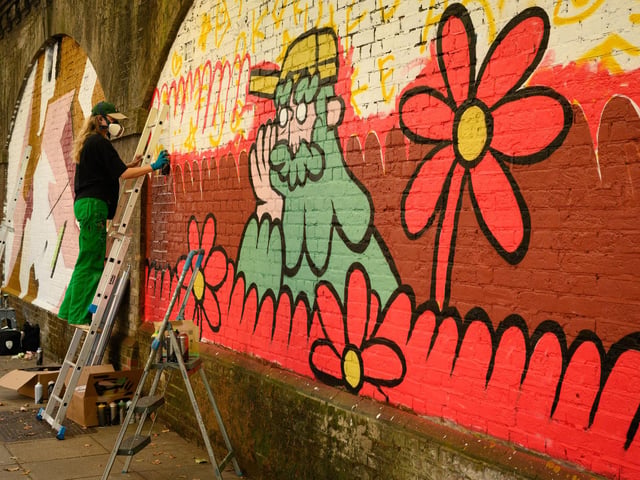 Pictured is: One of the many artworks along the railway arches by the Hard.Picture: Keith Woodland (140921-100)