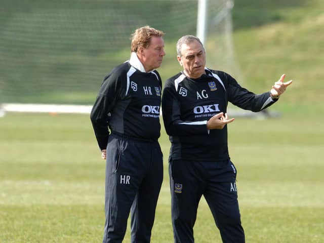 Harry Redknapp and Avram Grant during their year at Pompey together. Picture: Robin Jones
