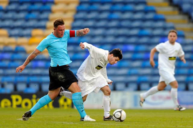 George Gregory, right, could make his Hayling United debut against Clanfield on Tuesday. Picture: Allan Hutchings
