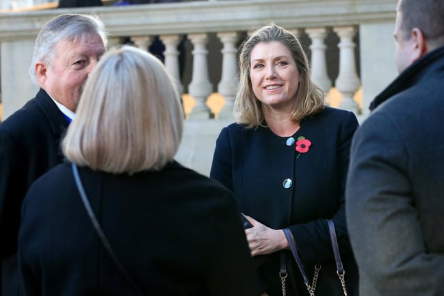 Penny Mordaunt MP. Armistice Day Service, World War I Cenotaph, Guildhall Square, Portsmouth
Picture: Chris Moorhouse (jpns 111123-35)