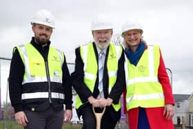 Oliver West from Vale Southern, Thorngate trustee chairman Mark Hook and chief executive Anne Taylor