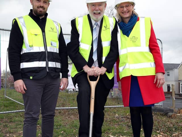 Oliver West from Vale Southern, Thorngate trustee chairman Mark Hook and chief executive Anne Taylor