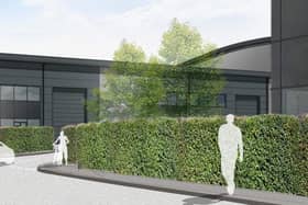 A CGI of the proposed entrance from Limberline Road to the redeveloped Conder Allslade site at Hilsea Industrial Estate. Credit: Wrenbridge