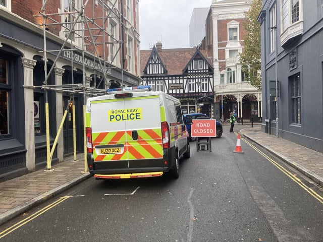 Royal Navy Police were also at the Guildhall