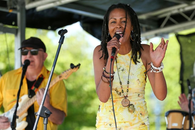 Gemma Anderson, guesting for The Mighty Allstars, delivers a great cover of Junior Murvin's reggae classic, 'Police and Thieves'.Picture: Chris  Moorhouse (250524-54)