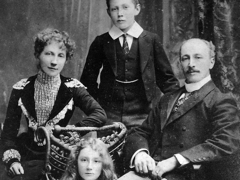The Havant architect who designed the White Hart pub and many other buildings in Havant
 Alfred Edwin Stallard and his wife Ellen with the children Reg and Kath dated January 5, 1901, taken on the occasion of Mr Stallard's 40th birthday
The Stallard photos are courtesy of Tim Stratton Clarke (great-grandson of Samuel Clarke, brewer and miller of Homewell House).