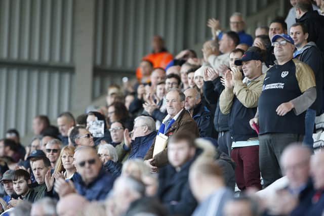 Pompey fans at Morecambe.