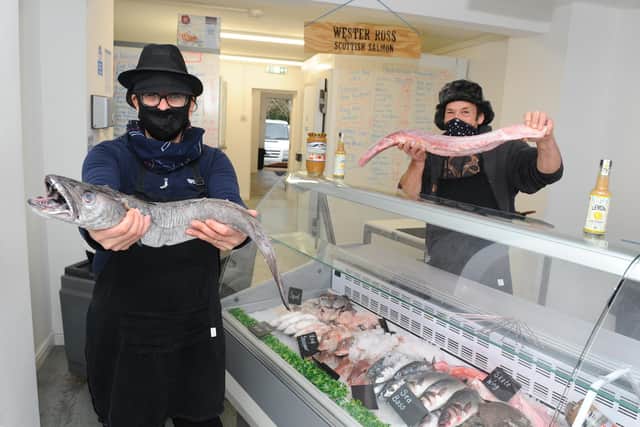 Owners of Sea-licious in West Street, Fareham, Zoe Marshall and her husband James.
Picture: Sarah Standing (041220-9533)