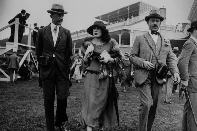 July 1922:  Alexandra Marie Bridget, Countess Airlie and daughter of the 3rd Earl of Leicester at the Goodwood Races.  (Photo by W. G. Phillips/Topical Press Agency/Getty Images)