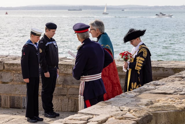 A final prayer before the committal of the wreath into the Solent. Picture: Mike Cooter