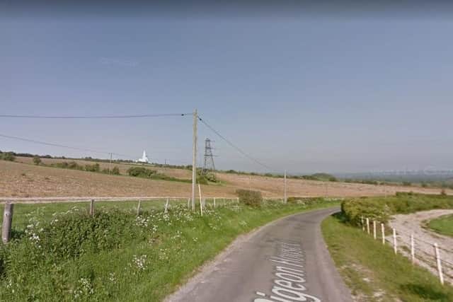 The fire broke out in a field on Pigeon House Land, behind Portsdown Hill. Picture: Google Street View.