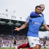 Ronan Curtis celebrates with Dane Scarlett following the loanee's leveller in Saturday's 2-1 win over Peterborough during a scintillating start to the season. Picture: Jason Brown/ProSportsImages