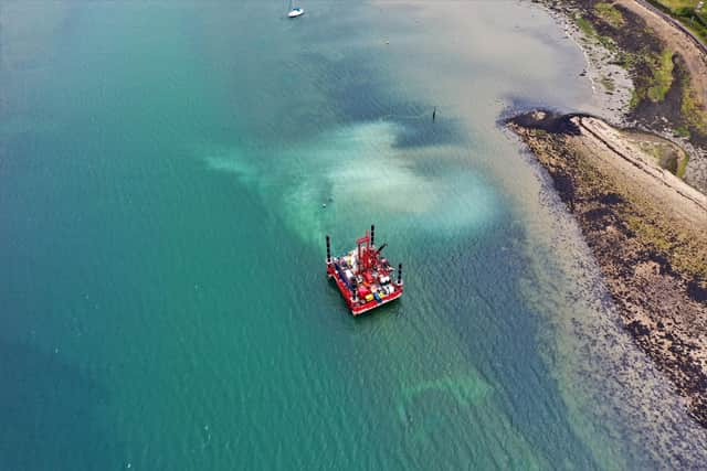 Marine ground investigation work being carried out by Tipner West in Portsmouth. Picture Richard Marsh