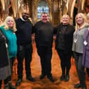 Comfort and Joy 2023 (from left) - Sherry Craig of Two Saints, Michelle Treacher of Hope into Action, Portsmouth, curate Rev Rajiv Sidhu, Rev Canon Bob White, Claire Lambon of Stop Domestic Abuse, Mel Goddard of Roberts Centre, and CEO of Roberts Centre Carole Damper at St Mary's Church, Fratton. Picture: Chris Moorhouse