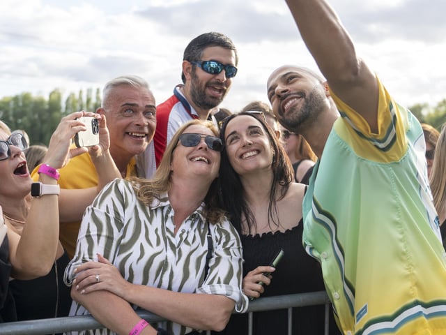 Marvin Humes with festival goers at Swanfest 2024