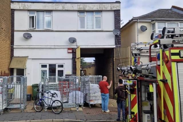 A fire erupted in New Road, Fratton, this morning. Pic Stu Vaizey