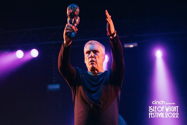 Bez of The Happy Mondays in The Big Top at the Isle of Wight Festival 2022 on the opening Thursday