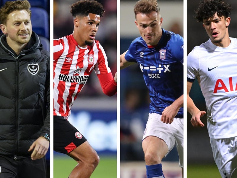 From left-right: Denver Hume, Myles Peart-Harris, George Edmundson and Jude Soonsup-Bell have been among the Pompey January transfer stories