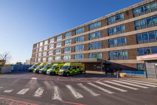 QA Hospital, Portsmouth on Thursday 25th November 2021Pictured: GV outside of Accident and emergency areaPicture Habibur Rahman