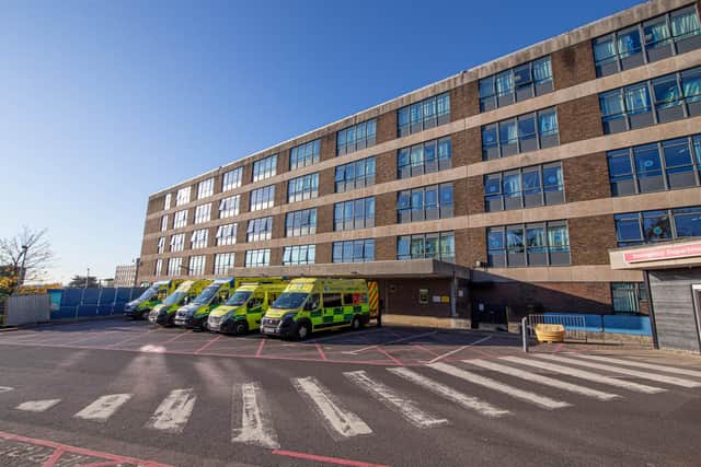 QA Hospital, Portsmouth on Thursday 25th November 2021

Pictured: GV outside of Accident and emergency area

Picture Habibur Rahman